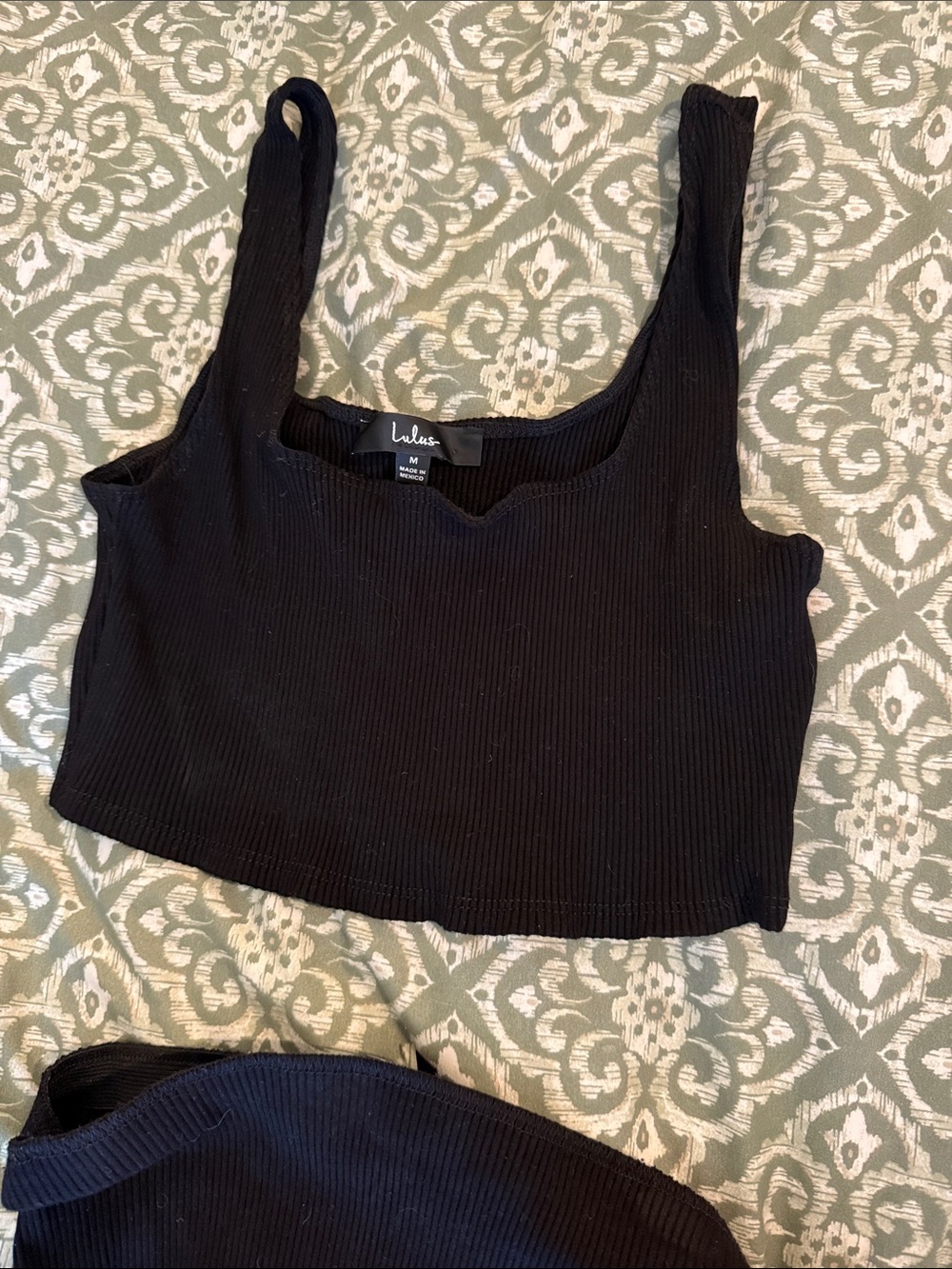 Lulu's Black Ribbed Two Piece Set - Picture 3 of 6